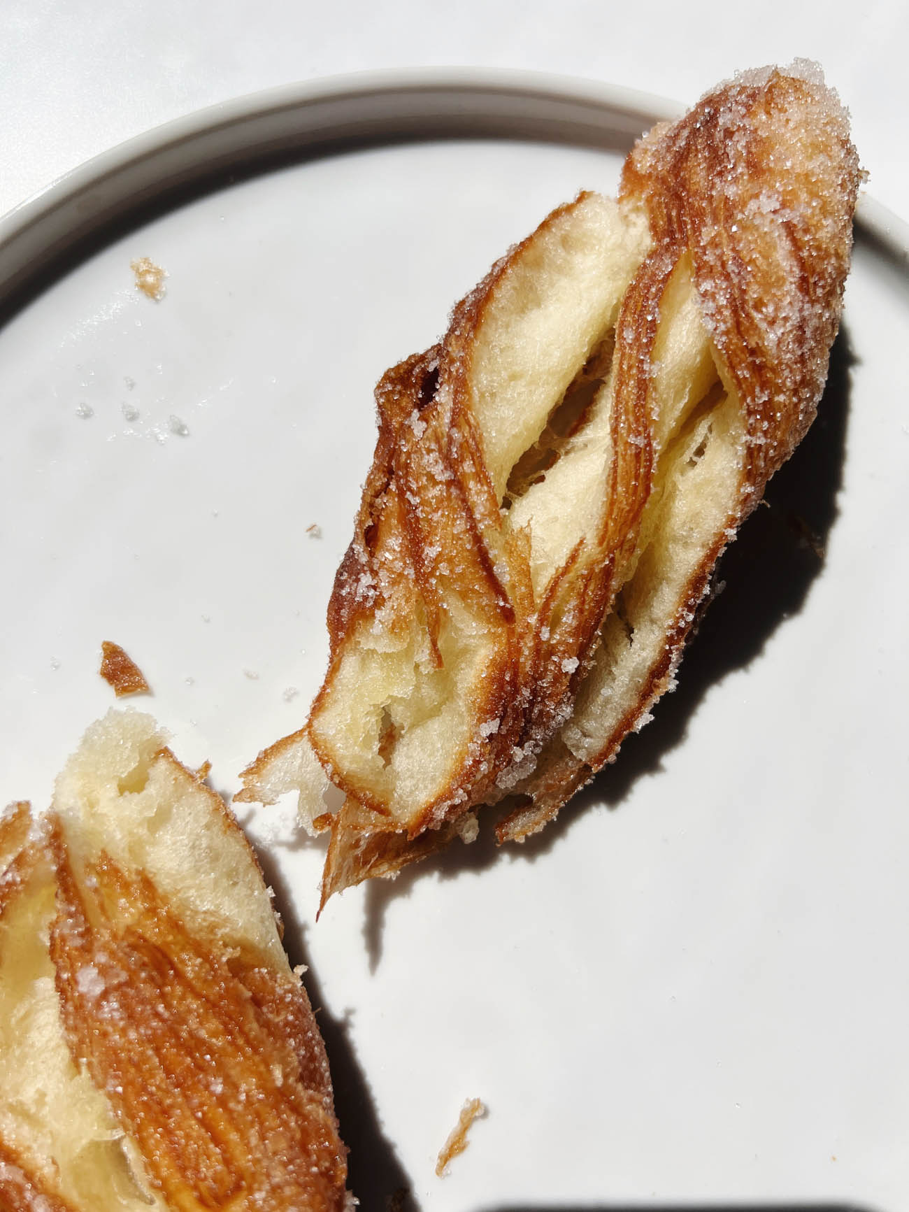 croissant twist on white plate