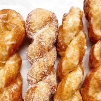 croissant twists on white backround